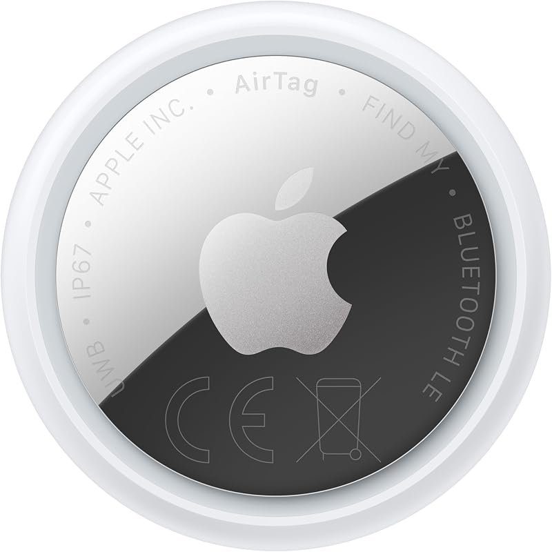 Petit disque blanc et argenté Apple AirTag