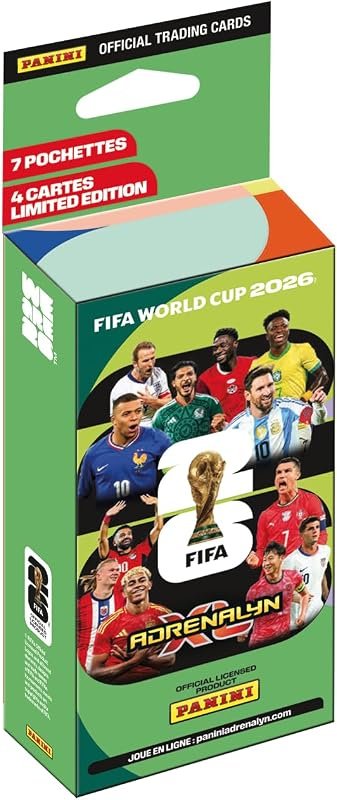 Panini Coupe du Monde DE LA FIFA 2026 Trading Cards Game Blister 7 Pochettes + 4 Cartes édition limitée